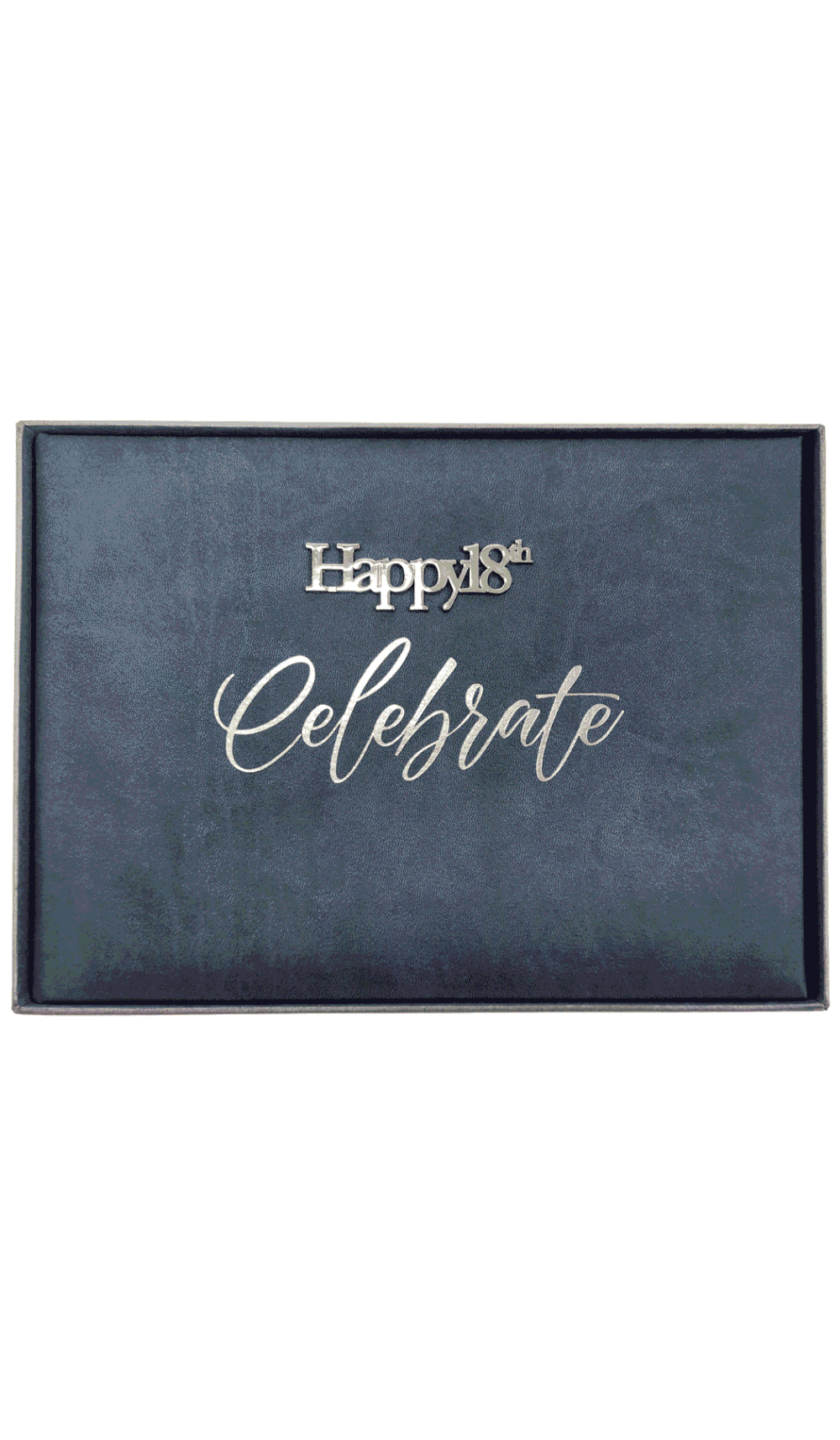 Guest Book Happy 18th Celebrate denim blue silver cover