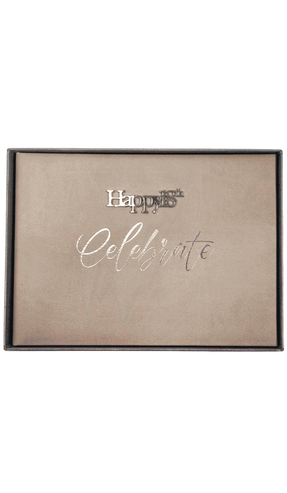 Guest Book Happy 18th Celebrate sand beige silver cover