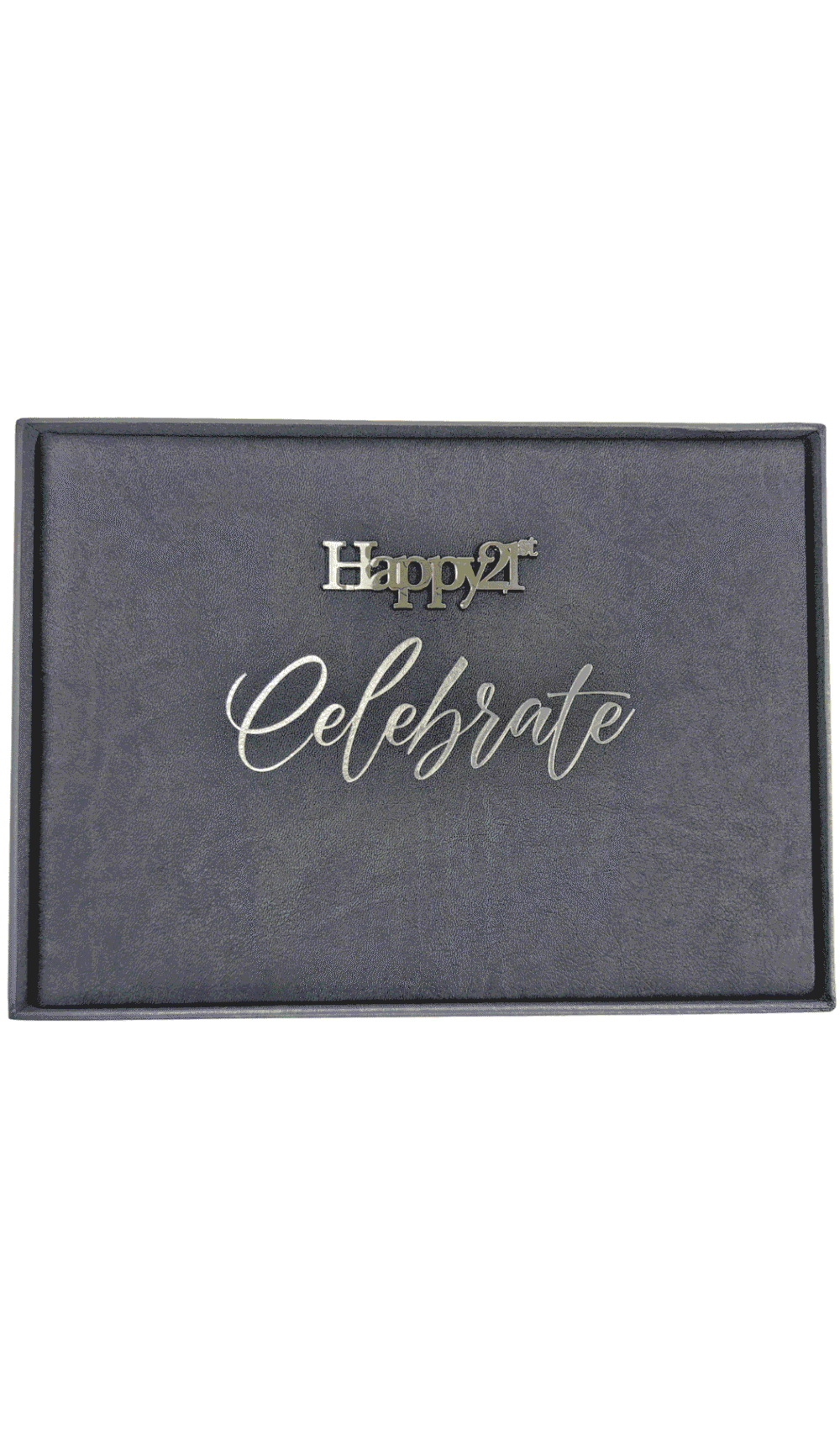 Guest Book Happy 21st Celebrate ash grey silver cover