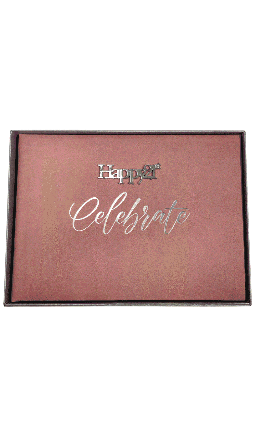 Guest Book Happy 21st Birthday Celebrate rosewood silver cover