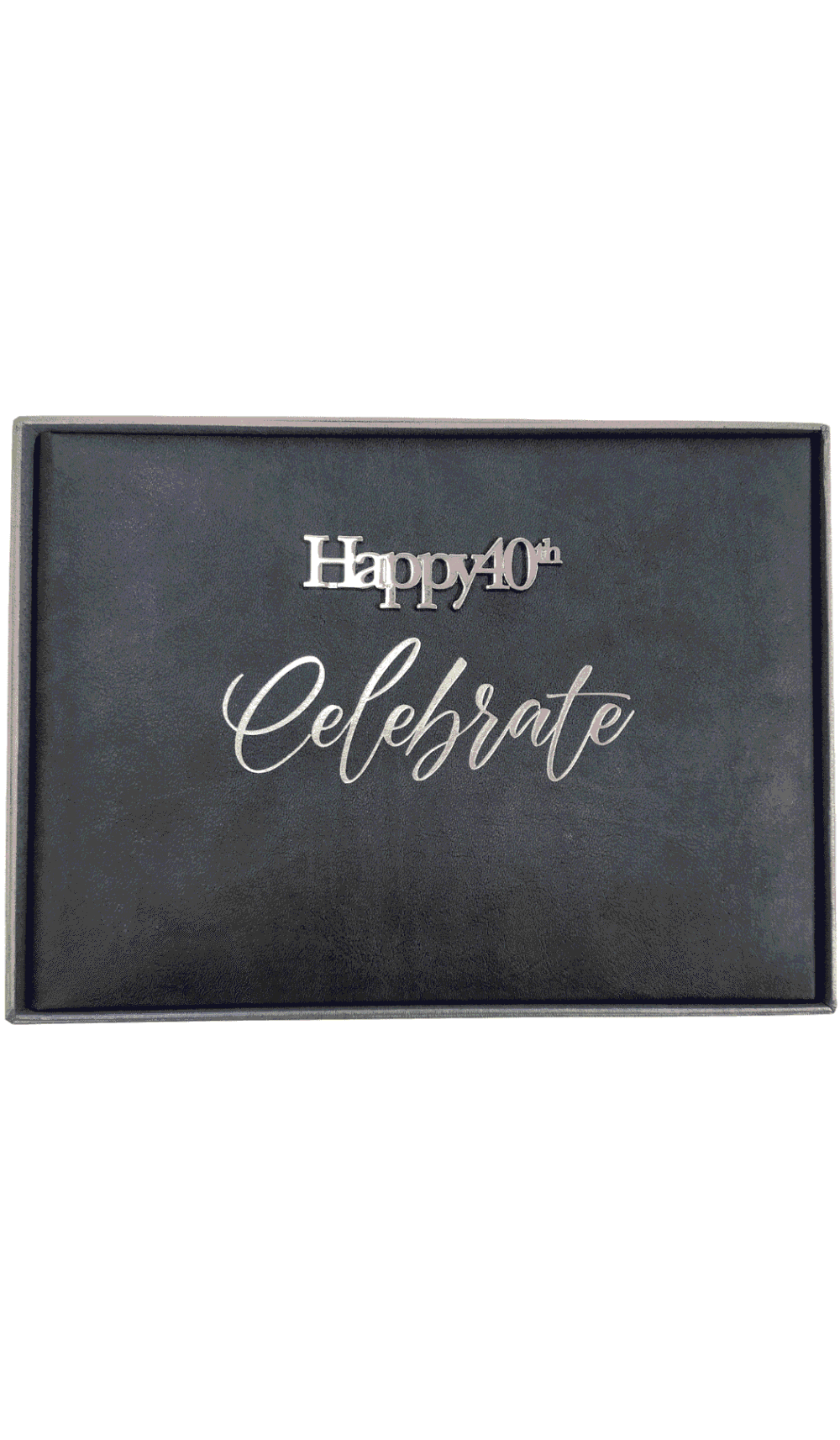 Guest Book Happy 40th Celebrate ash grey silver cover