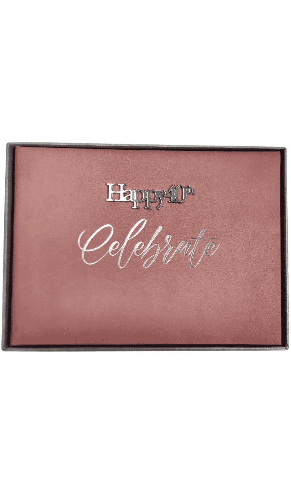 Guest Book Happy 40th Birthday Celebrate rosewood silver cover