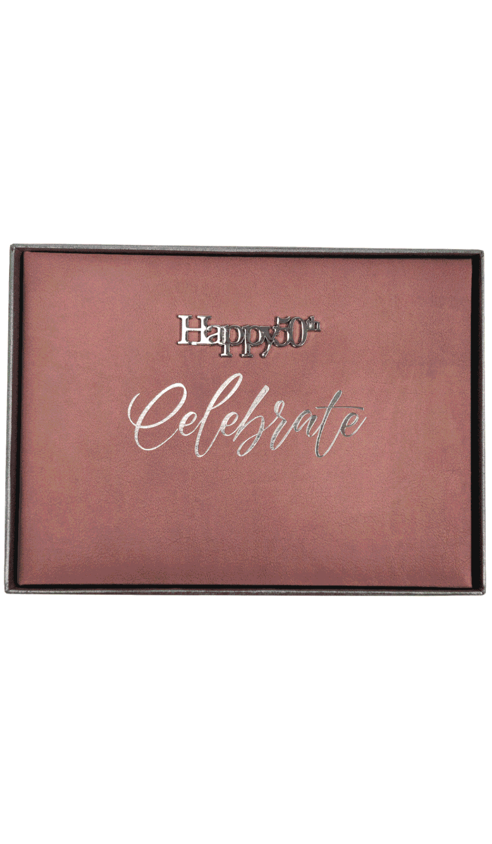 Guest Book Happy 50th Birthday Celebrate rosewood silver cover