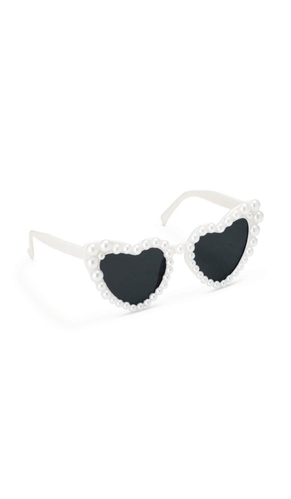 Heart Shaped Pearl White Glasses
