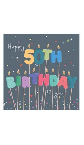 Card 50th Birthday Candles