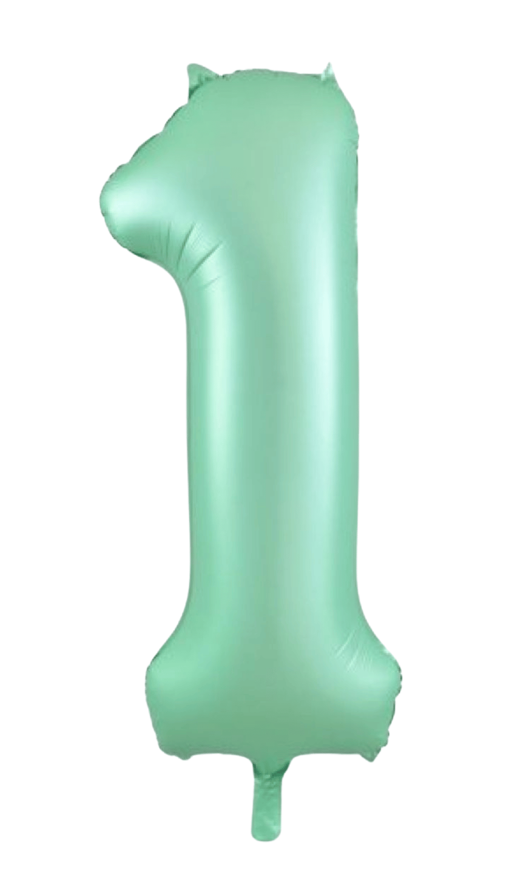 Large Foil Number One Shape Balloon Pastel Matte Mint