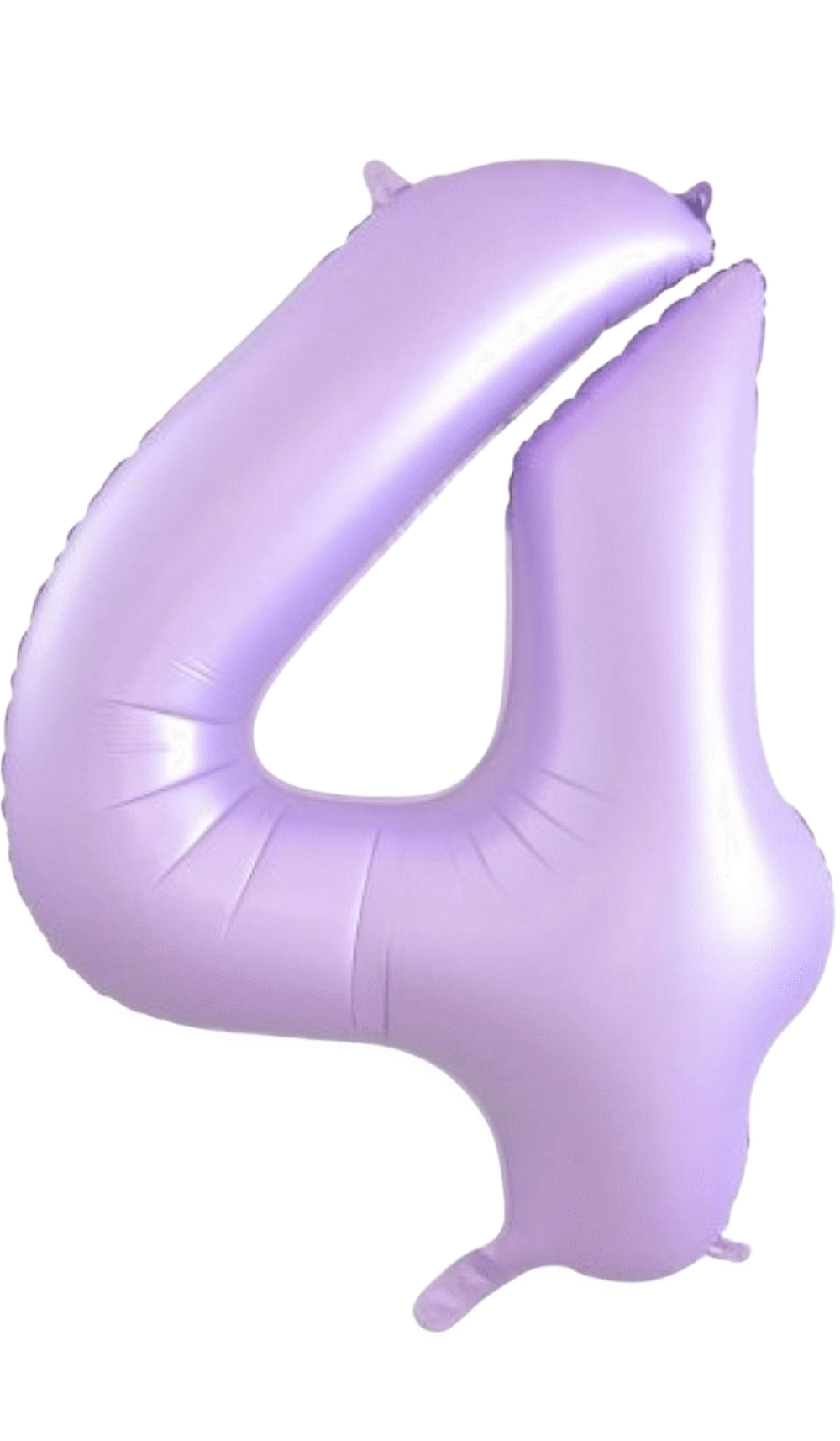 Large Foil Number Four Shape Balloon Pastel Matte Lilac