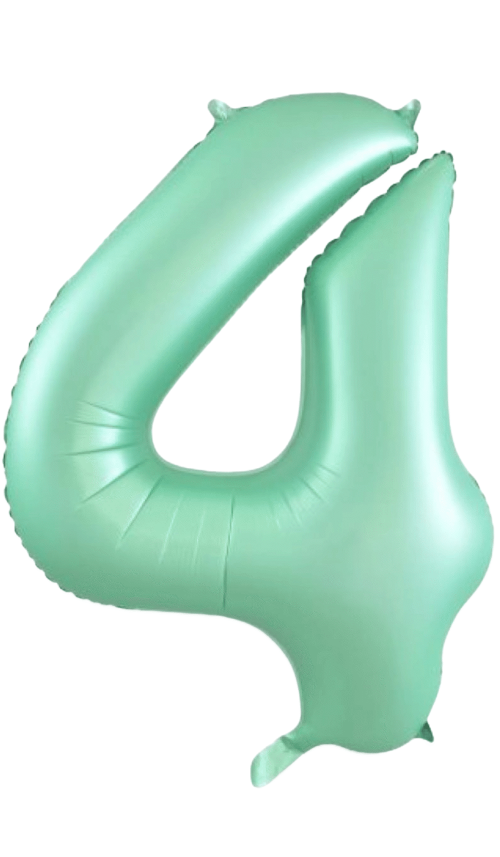 Large Foil Number Four Shape Balloon Pastel Matte Mint