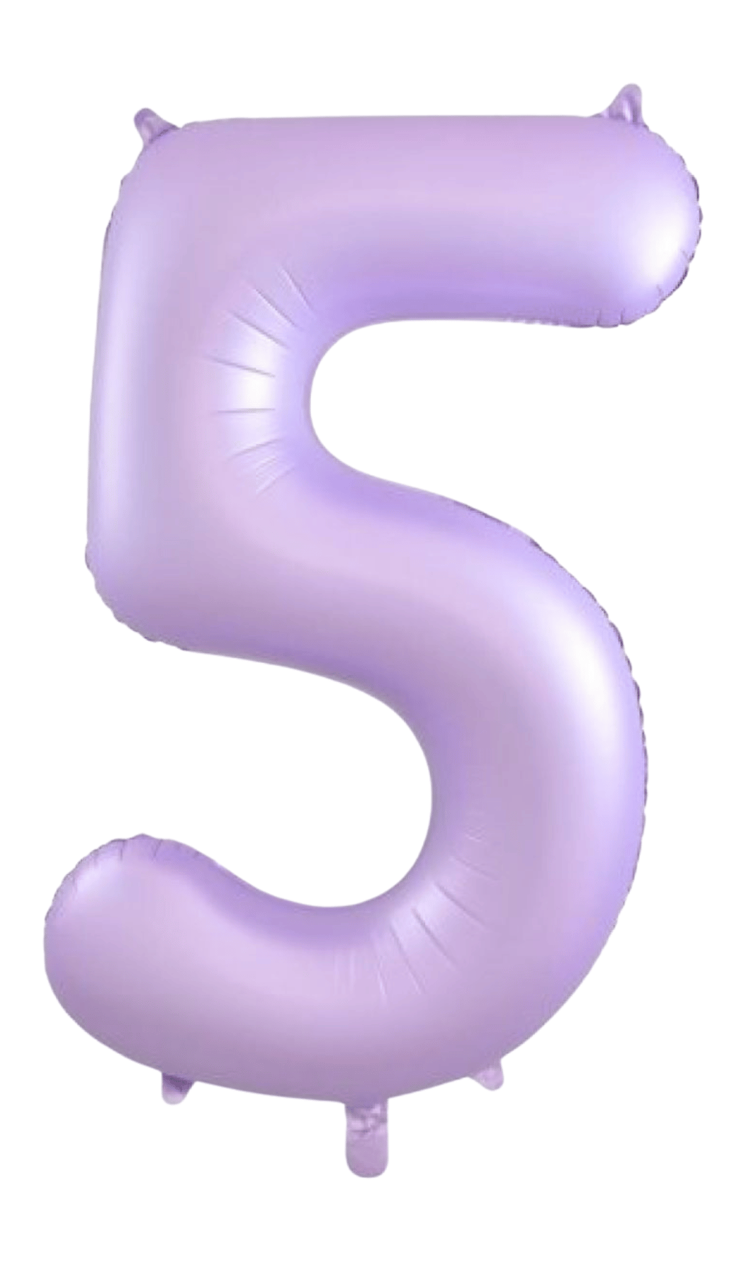 Large Foil Number Five Shape Balloon Pastel Matte Lilac