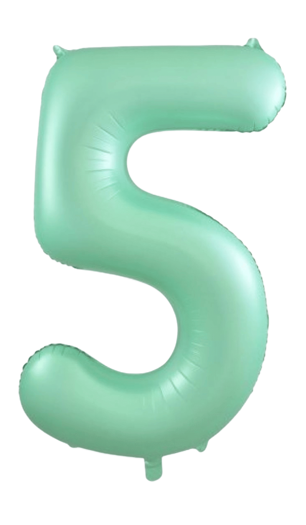 Large Foil Number Five Shape Balloon Pastel Matte Mint