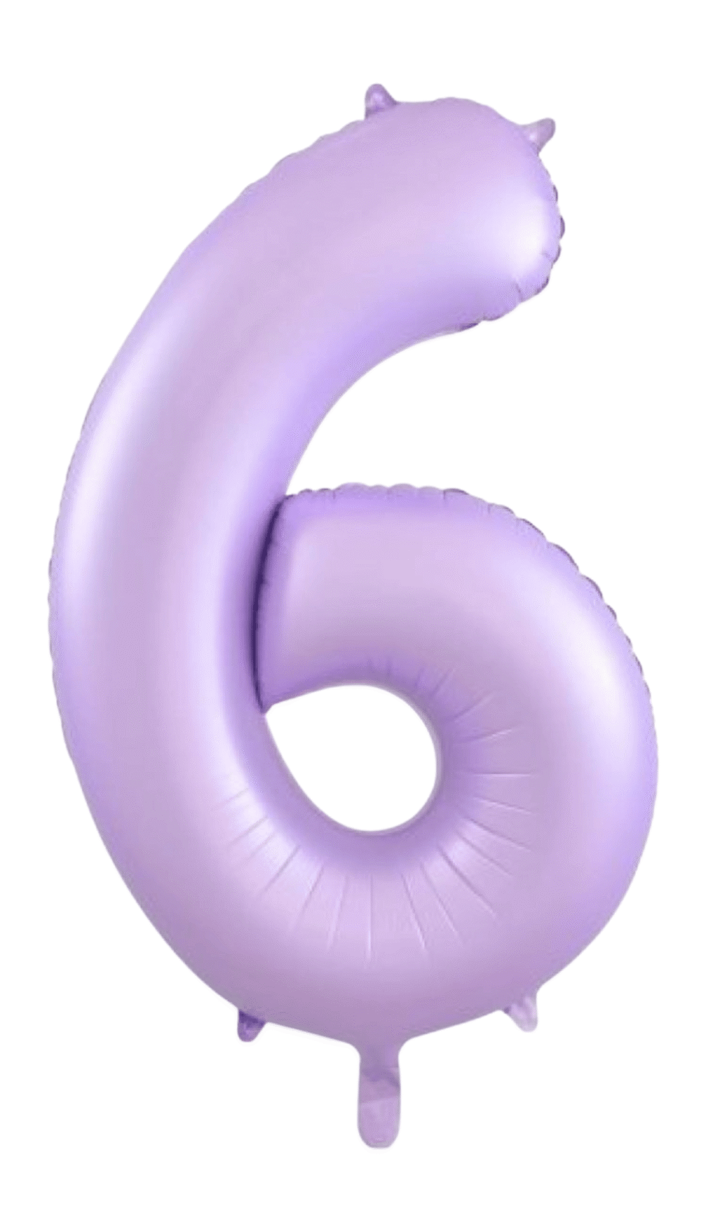 Large Foil Number Six Shape Balloon Pastel Matte Lilac