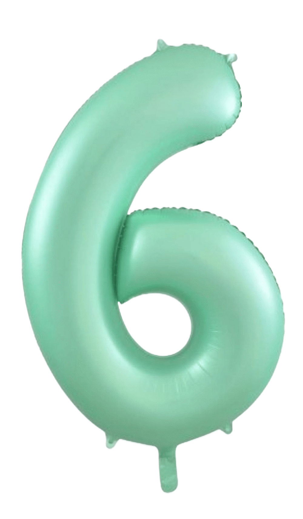 Large Foil Number Six Shape Balloon Pastel Matte Mint