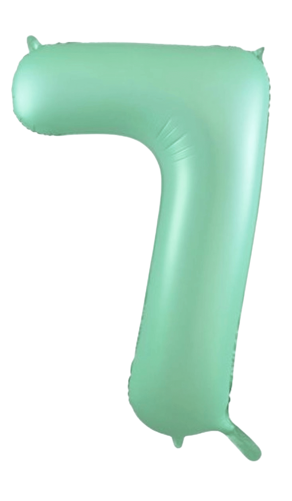 Large Foil Number Seven Shape Balloon Pastel Matte Mint