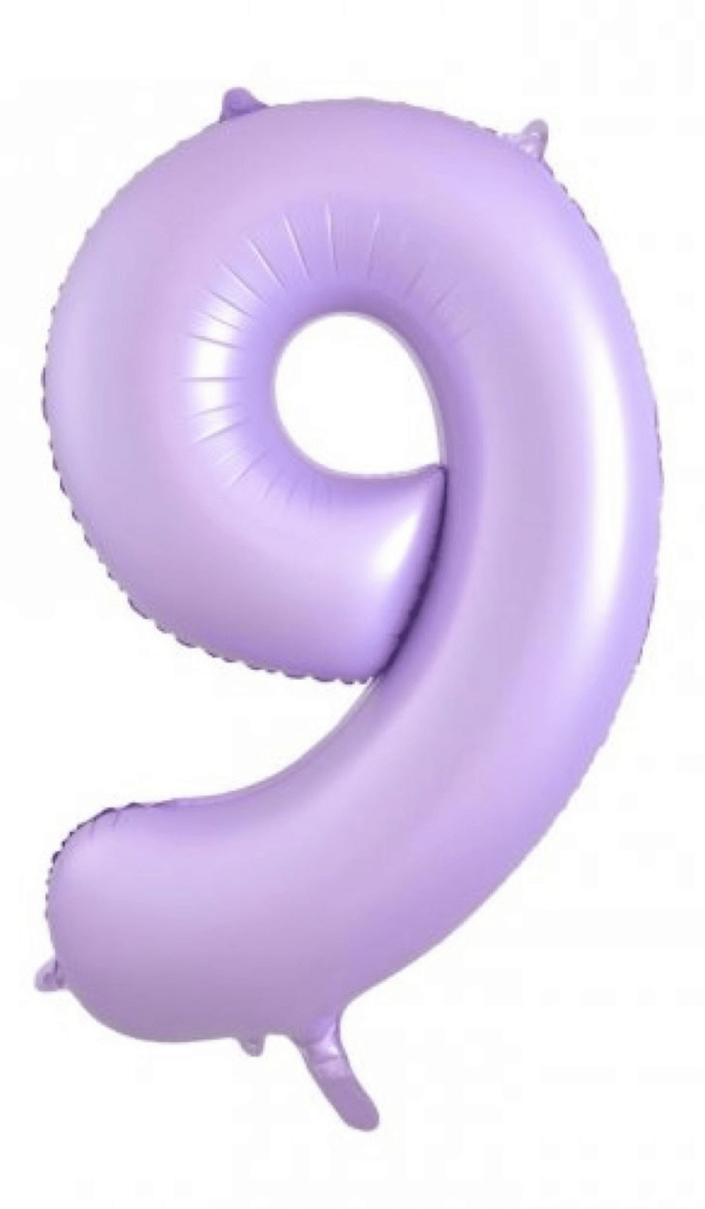 Large Foil Number Nine Shape Balloon Pastel Lilac