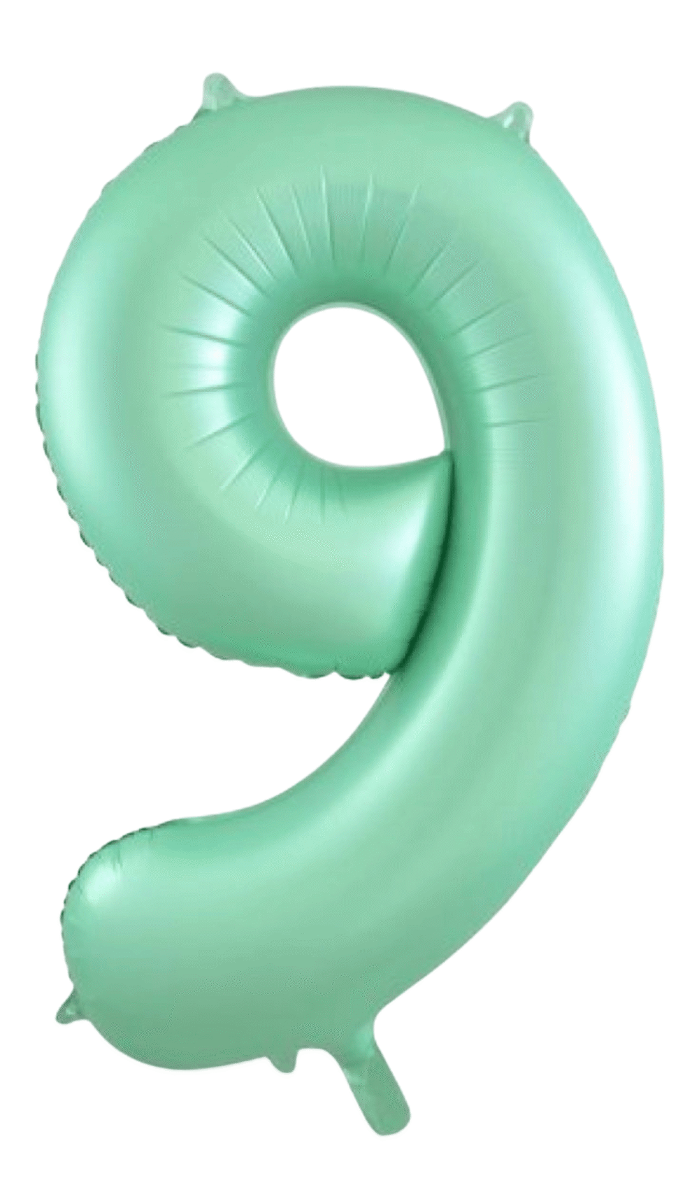 Large Foil Number Nine Shape Balloon Pastel Matte Mint
