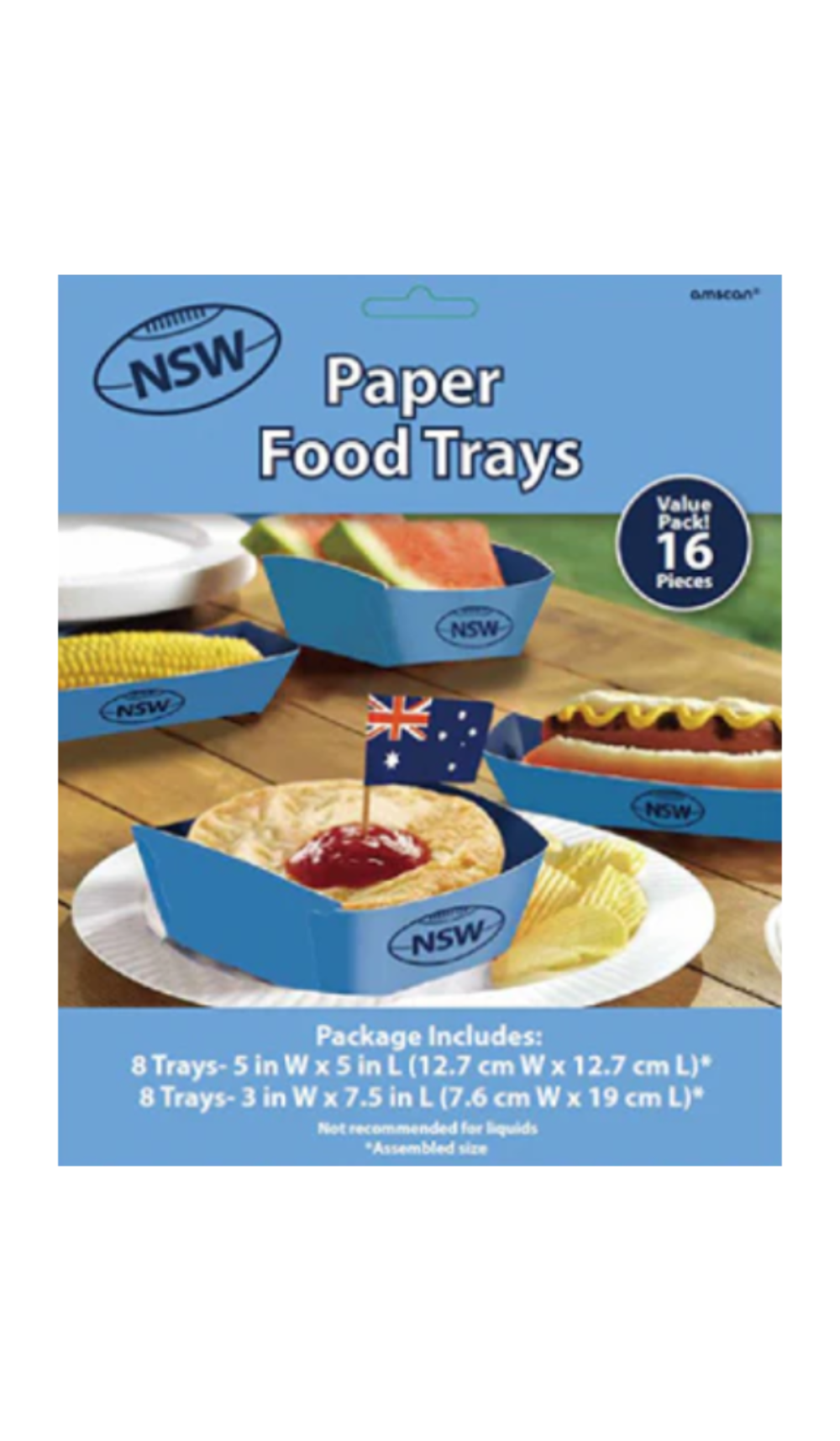 Paper Food Trays NSW Blues State of Origin