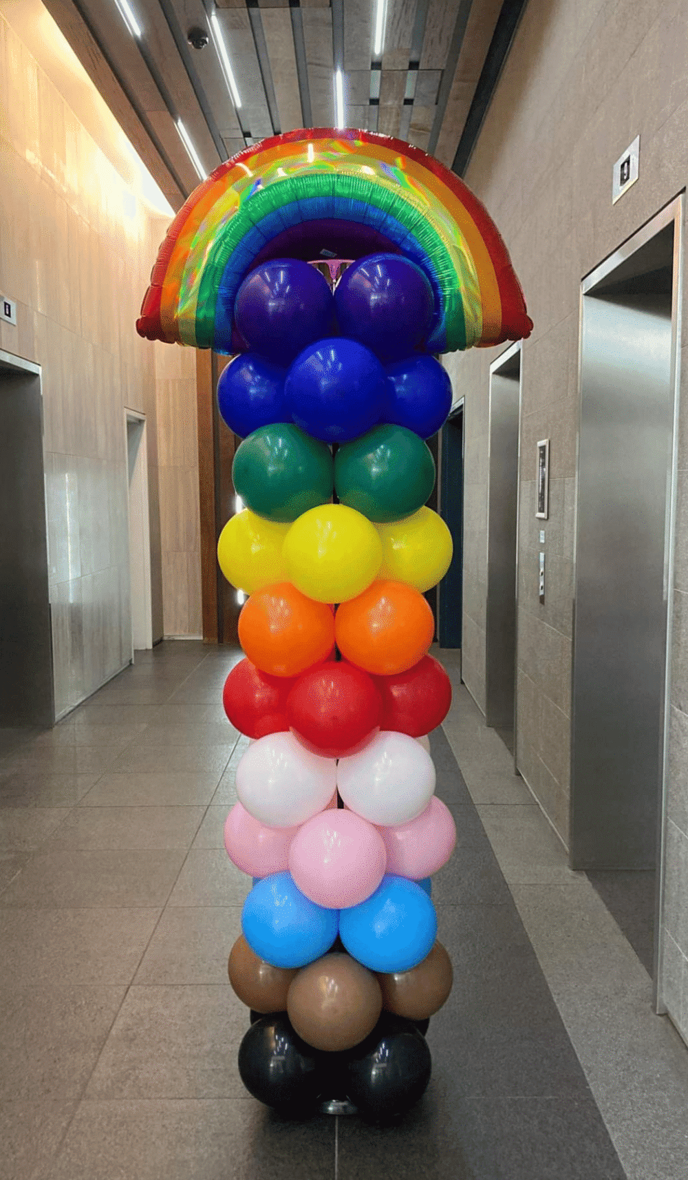 Pride Week Rainbow Balloon Column