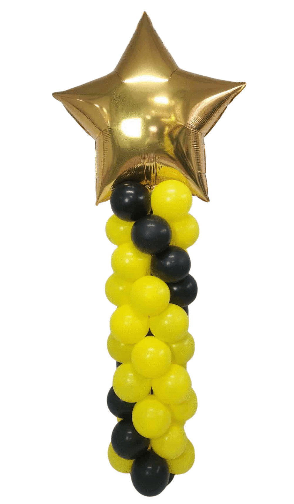 garland balloon column yellow black gold star R U OKAY Day