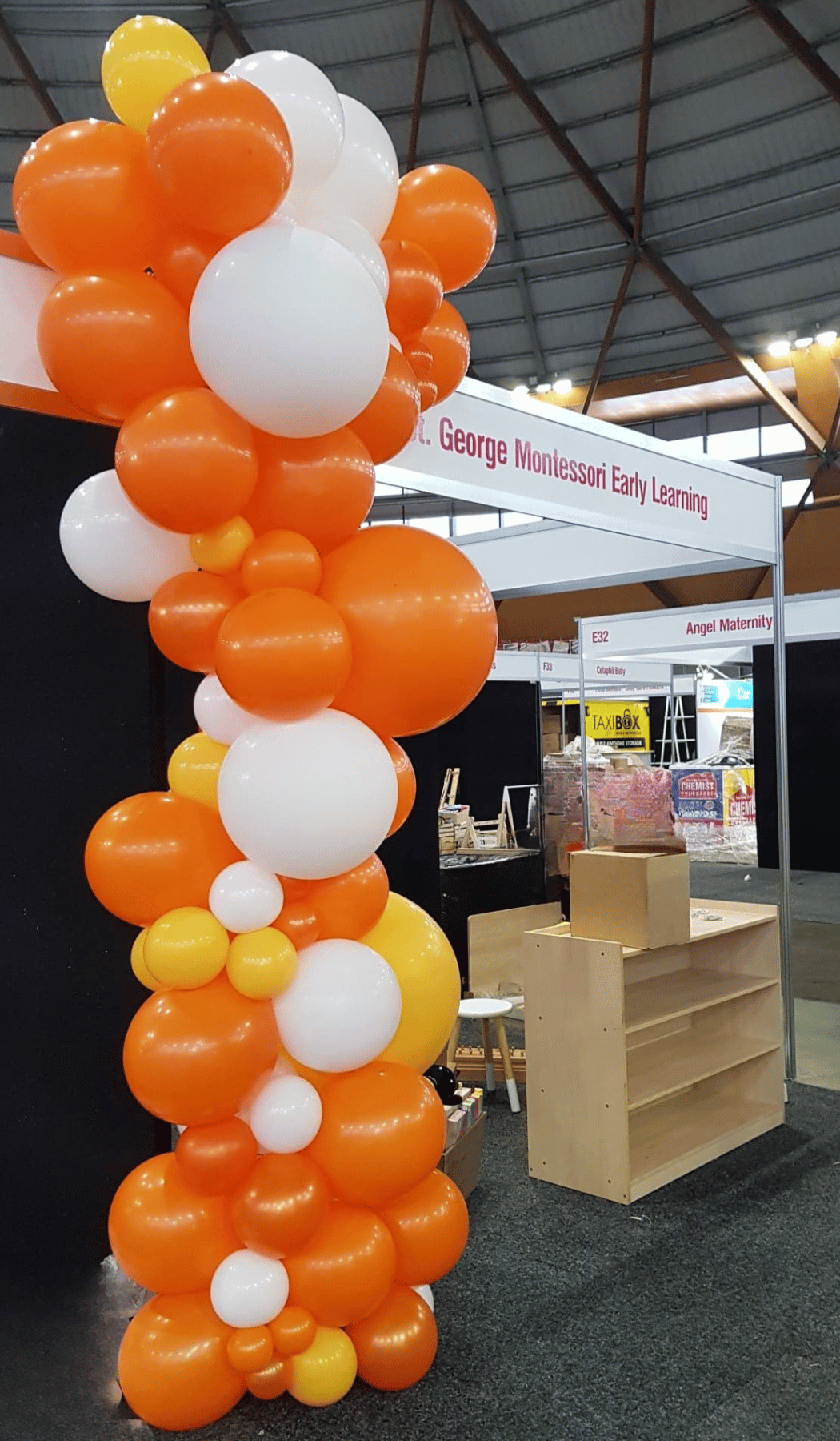 medium organic balloon garland corporate branding expo stand