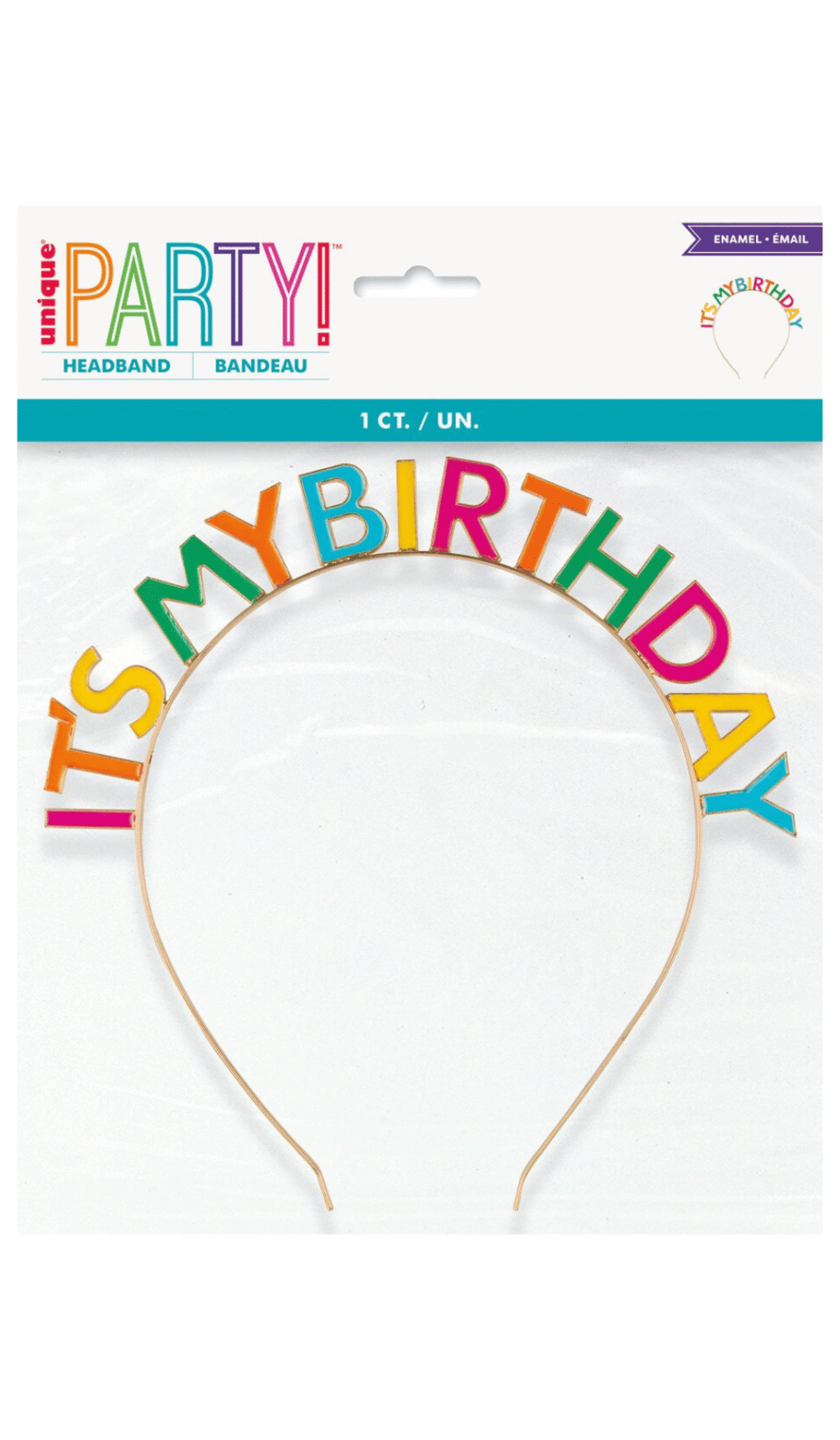 It's My Birthday Headband Rainbow Colours