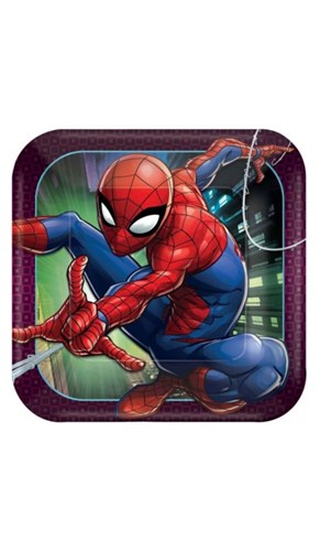 Spiderman Square Plates NEW