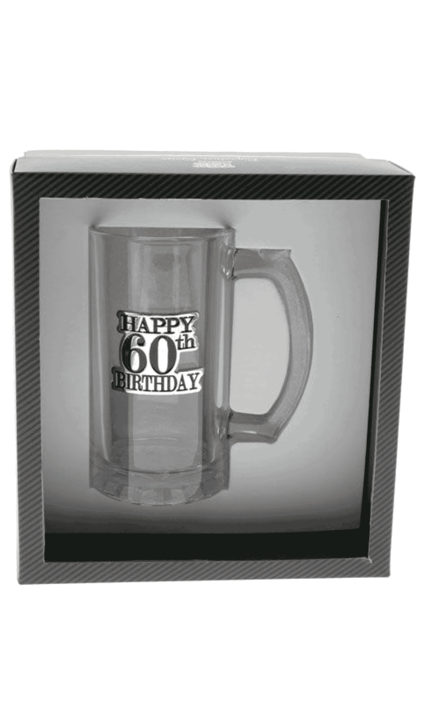 Happy 60th birthday glass beer stein mug