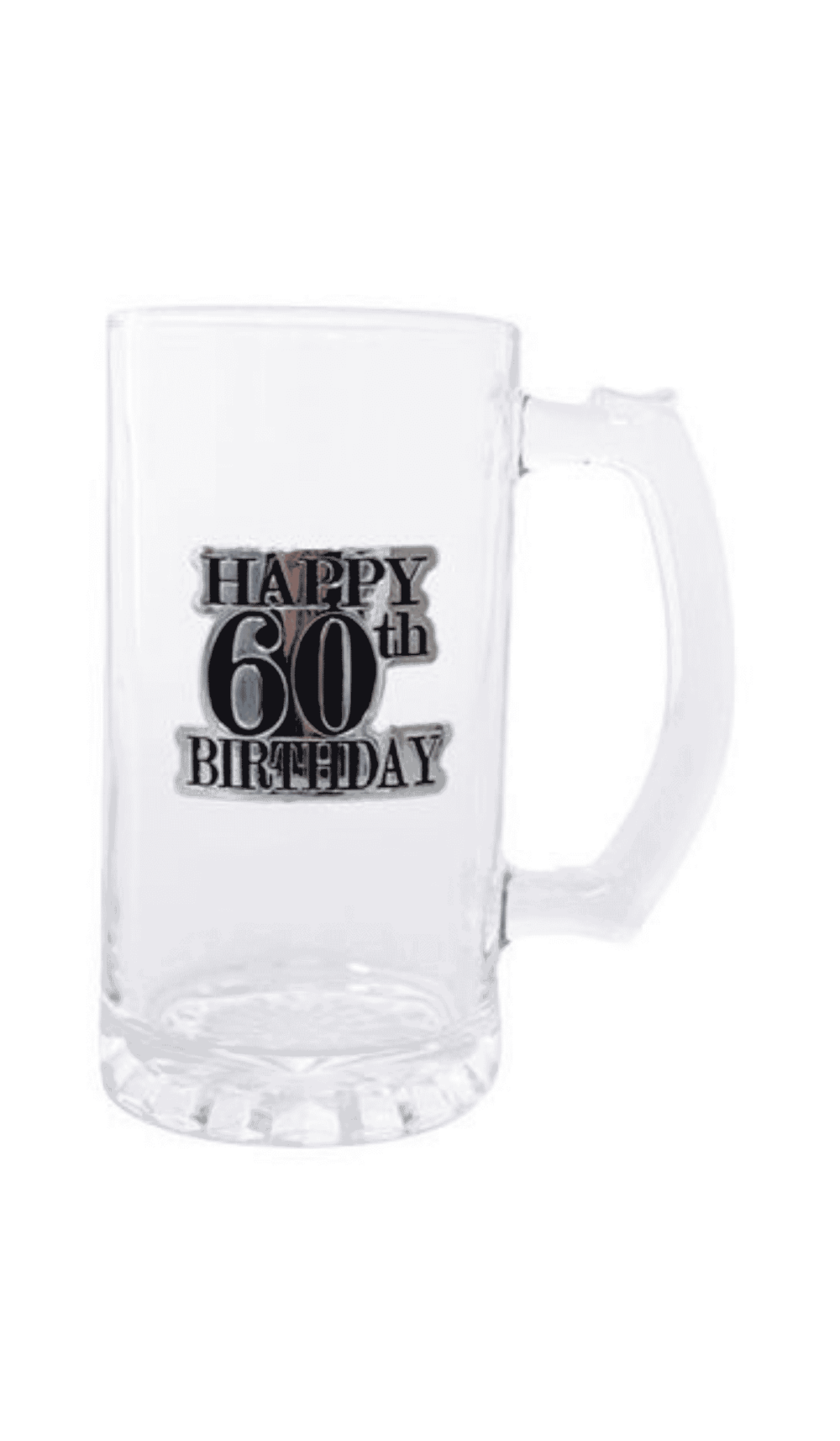 Happy 60th birthday glass beer stein mug