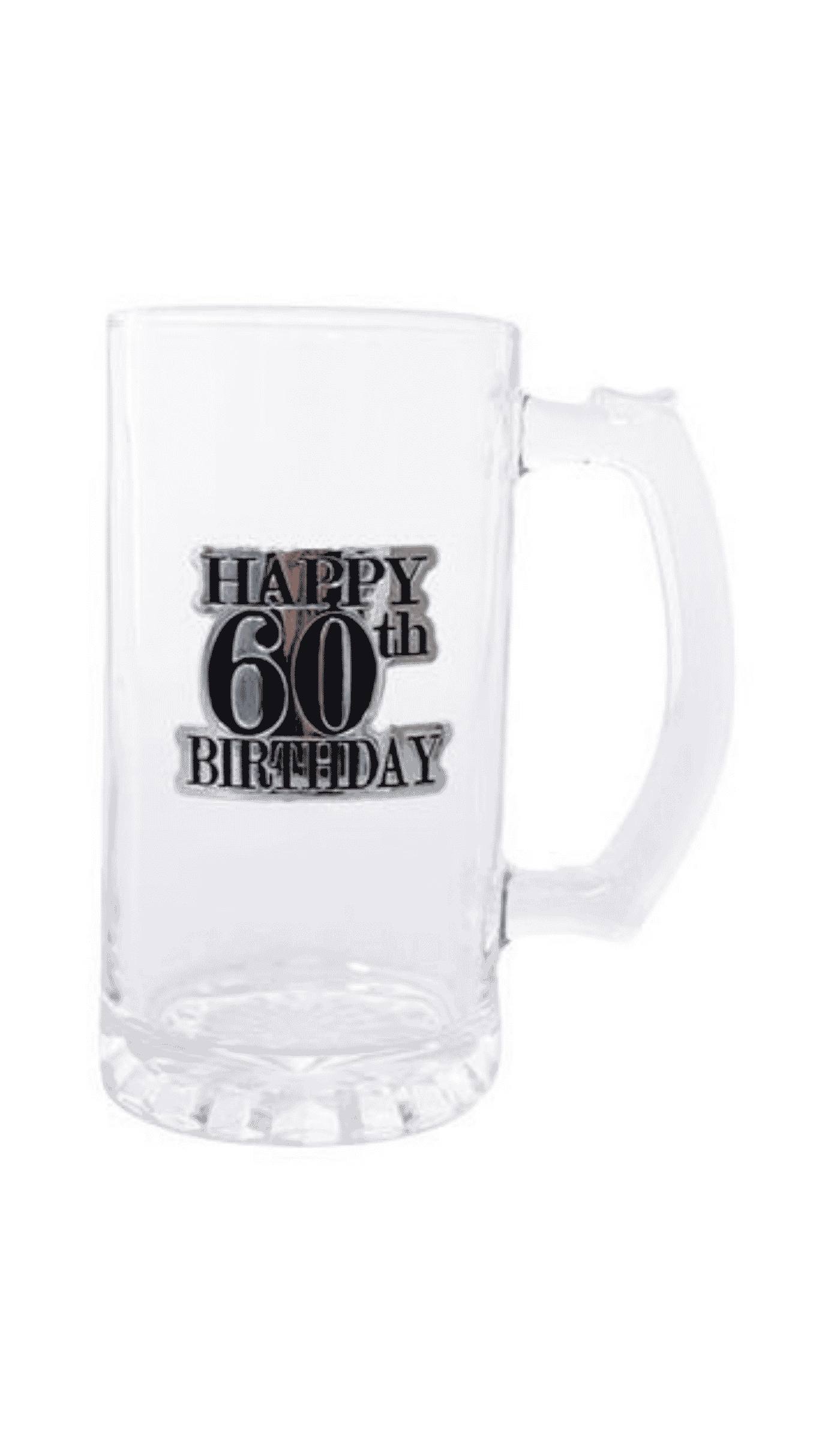 Happy 60th birthday glass beer stein mug
