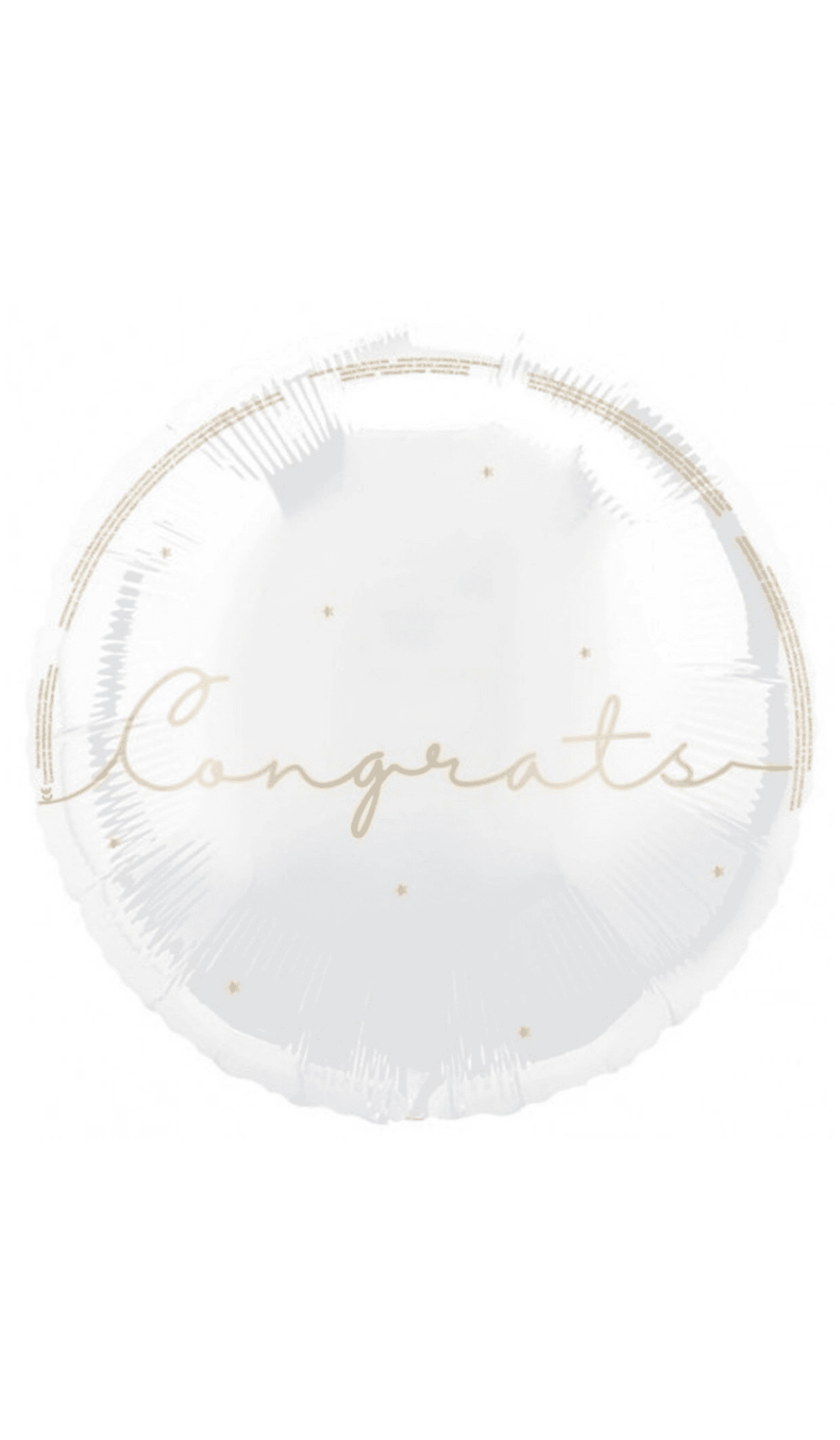 Congrats Round White Gold Foil Balloon
