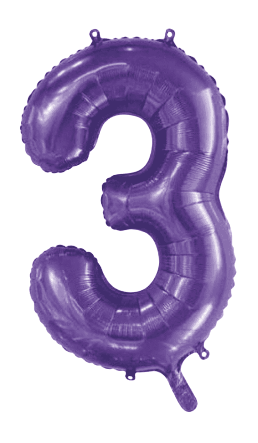 Foil Balloon Number Three Shape Purple