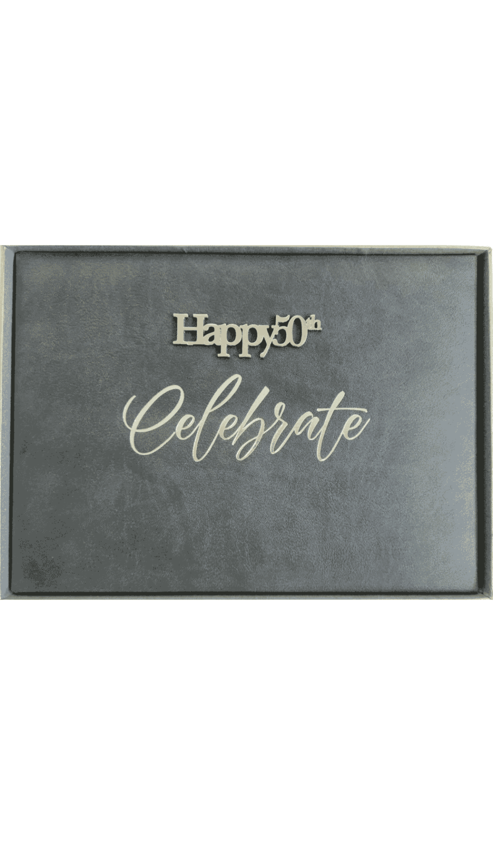 Guest Book Keepsake Happy 50th Birthday Ash Grey