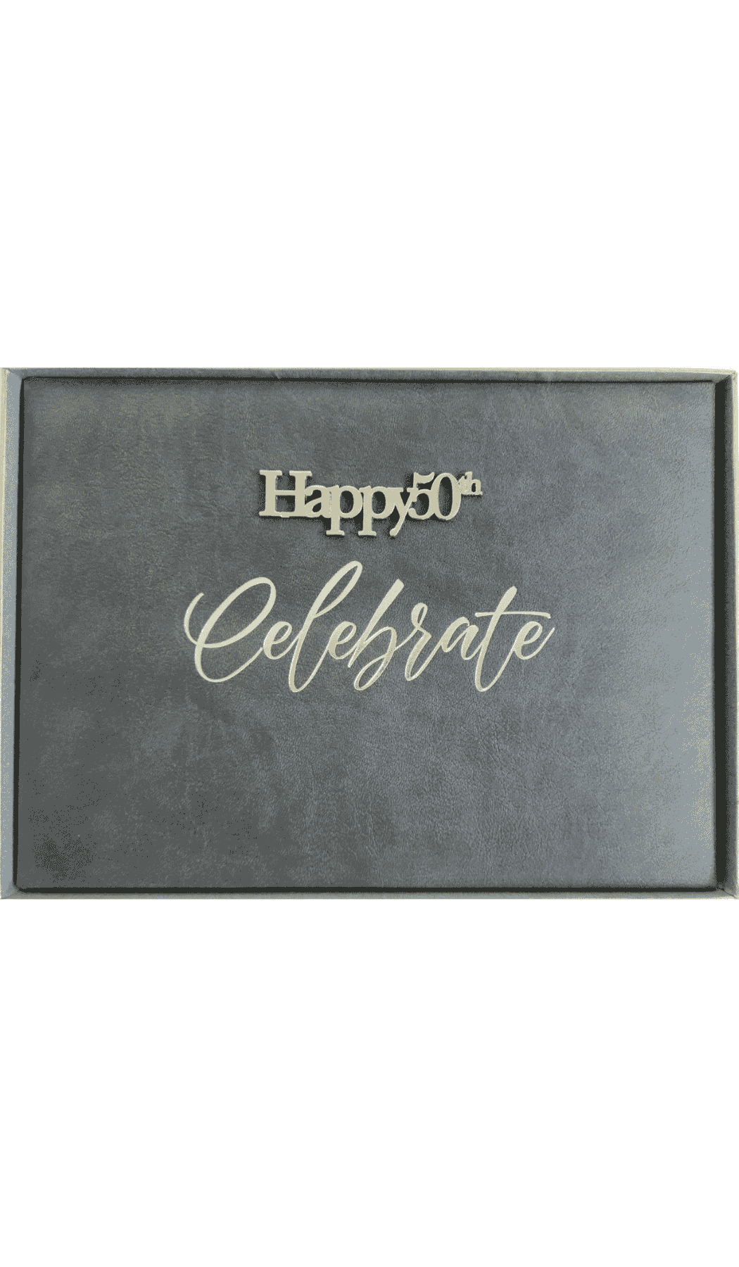 Guest Book Keepsake Happy 50th Birthday Ash Grey
