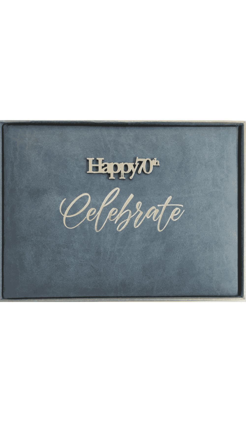 Guest Book Keepsake Happy 70th Birthday Denim Blue