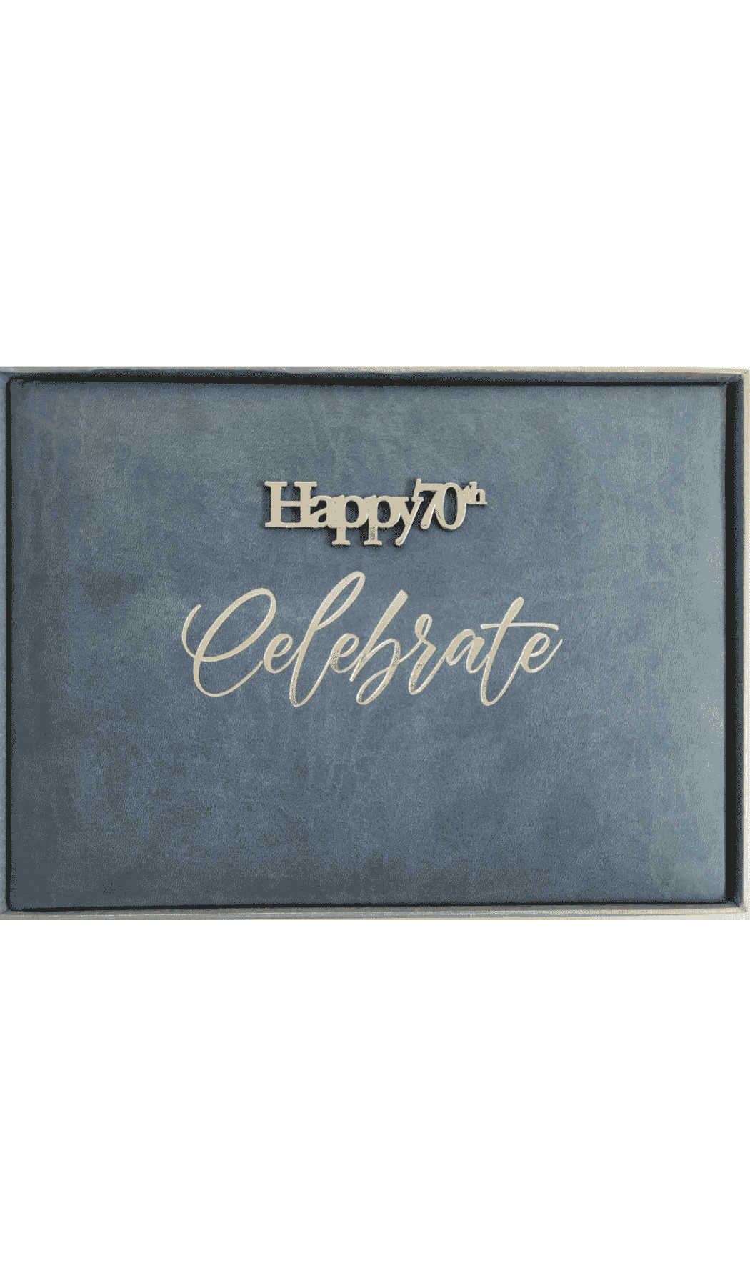 Guest Book Keepsake Happy 70th Birthday Denim Blue